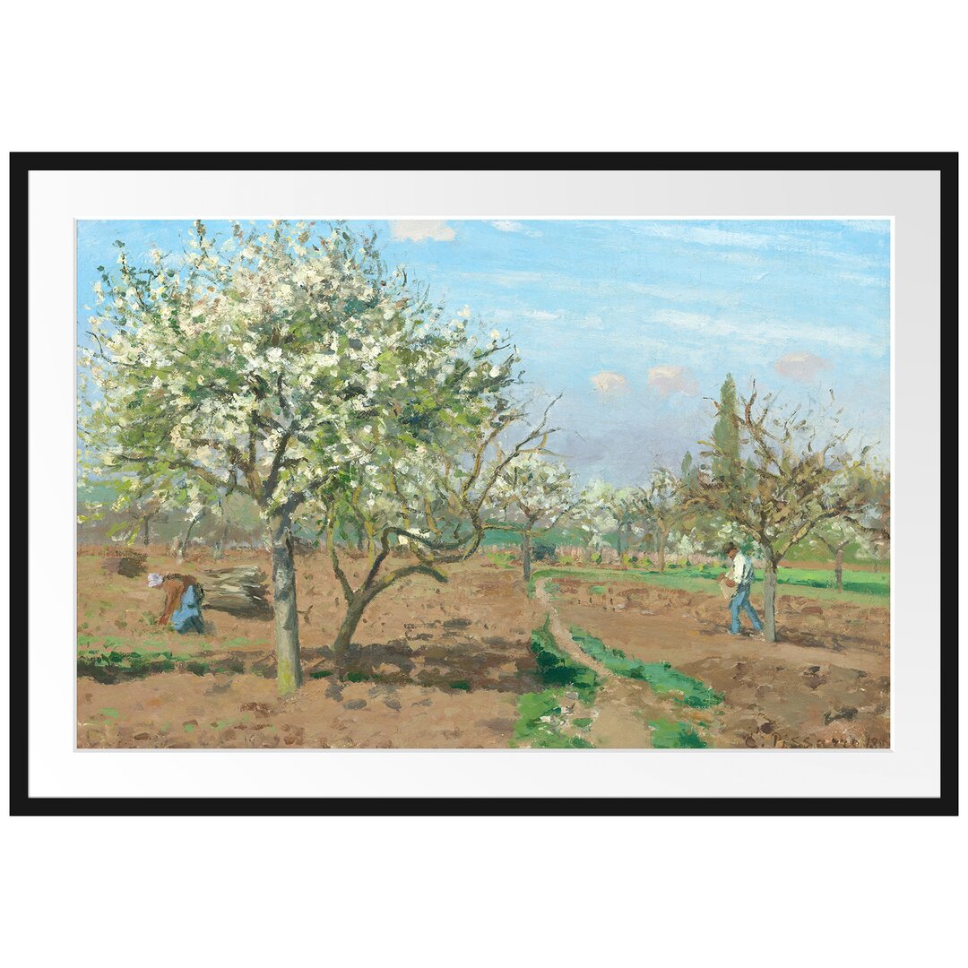 Gerahmter Kunstdruck Orchard in Blossom Louveciennes von Camille Pissarro