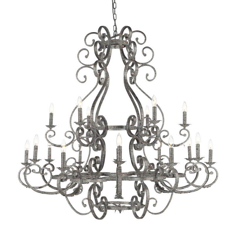French 18 - Light Chandelier, Deep Ocean