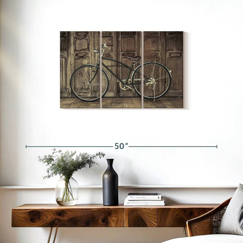 Mehar Teak Door Bicycle, 20" H x 33" W