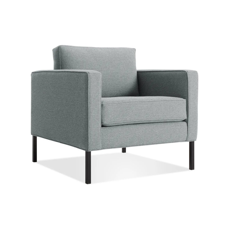Paramount Tufted Armchair, Black, Otter Velvet Polyester Blend