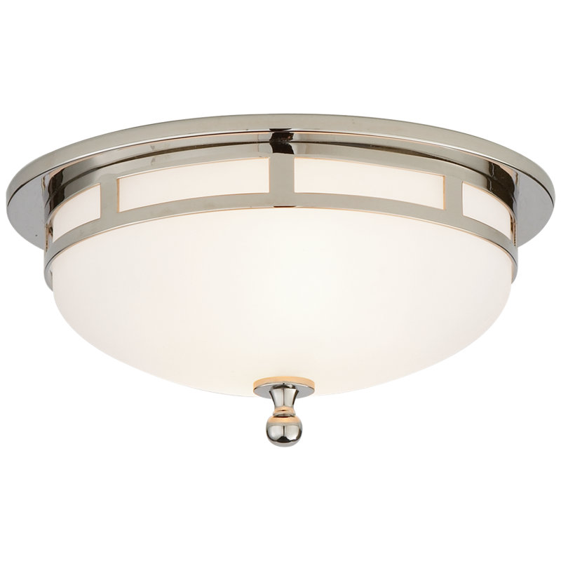 2 - Light Flush Mount, Chrome, 5" H x 13.5" W x 13.5" D