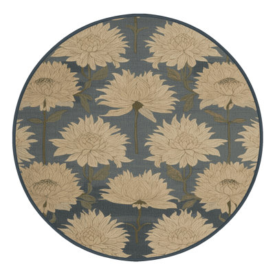 Machine Washable Botanical Gray Area Rug