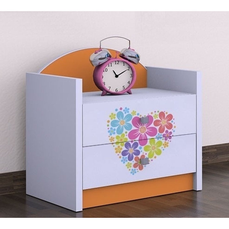 Justice 2 Drawer Nightstand, Orange