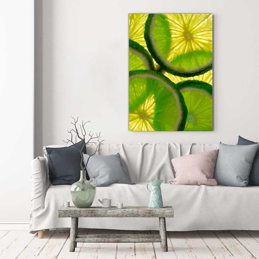 Slices Of Lime - Kunstdrucke auf Leinwand - Wrapped Canvas