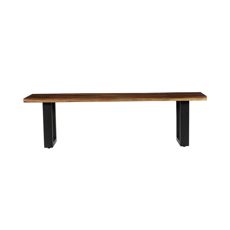 Robicheaux Banc d'appoint brun en bois massif avec structure en métal