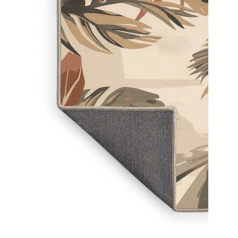 Tapis moelleux moelleux à motif de blocs d'inspiration mondiale en beige - reliure beige, Carré 4 pi