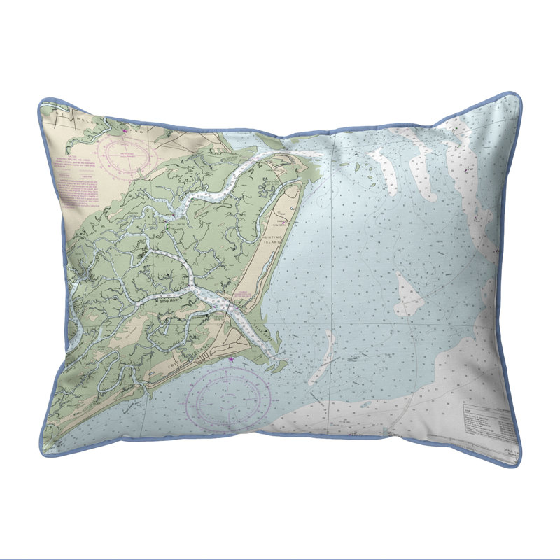 Coussin extérieur rectangulaire à cordon Fripp Island SC, 20 po x 24 po
