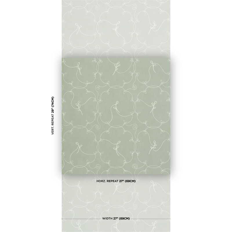 Schumacher X Backdrop Broderie Wallpaper, Green