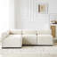 Canapé modulaire en L 4 pièces, tissu beige, ressorts sinueux surdimensionnés, mousse à haute densité de résilience confortable, look moderne
