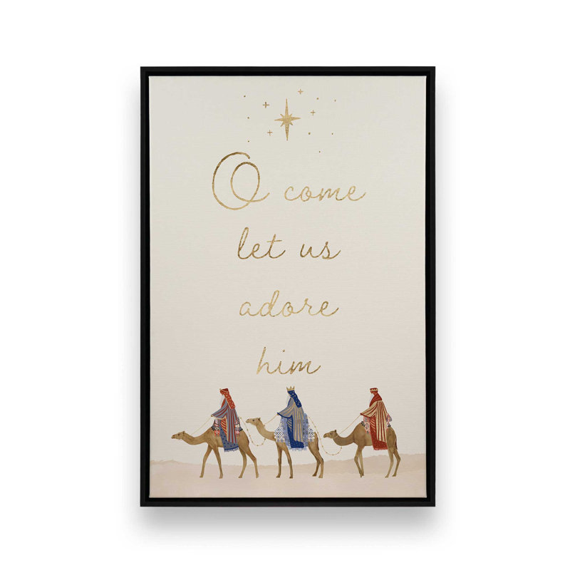 «Wise Men Journey», reproduction sur toile, H 30,75 po x l 20,75 po, Cadre flottant noir