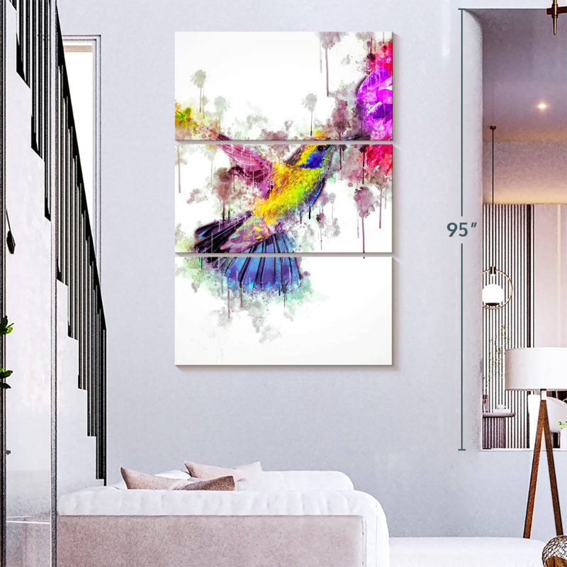 Brampt Colored Hummingbird, 74" H x 48" W