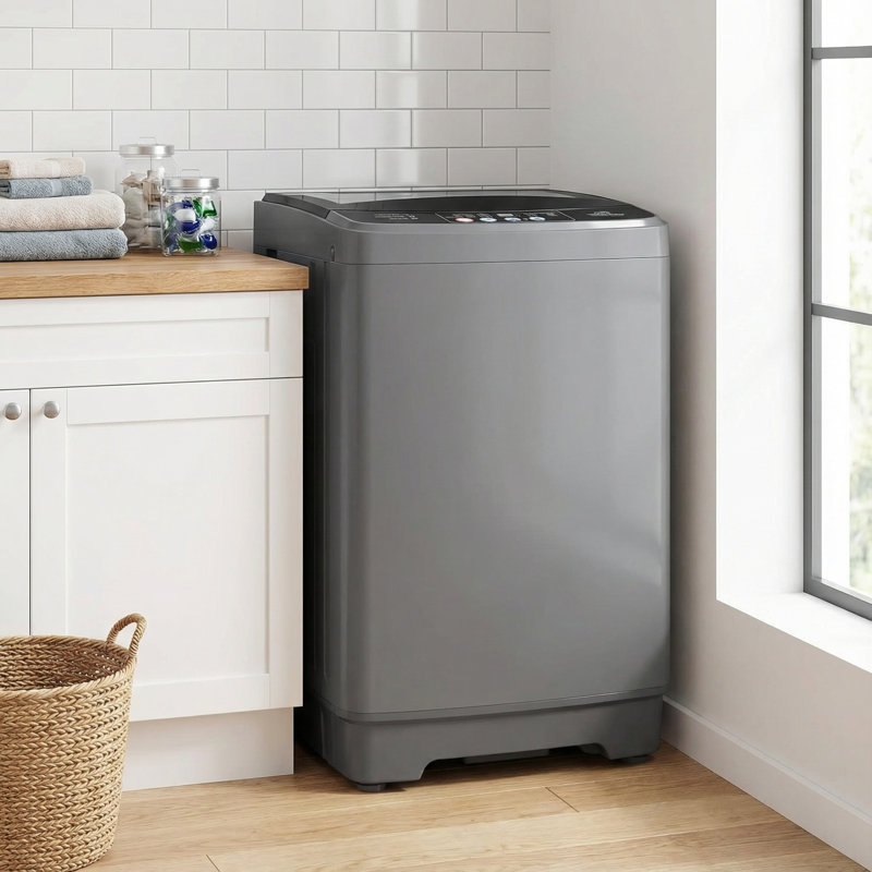 Compact 2-In-1 Portable Washing Machine With Spin Dryer - 20 Lbs Capacity With Smart Control Panel, Dark Gray