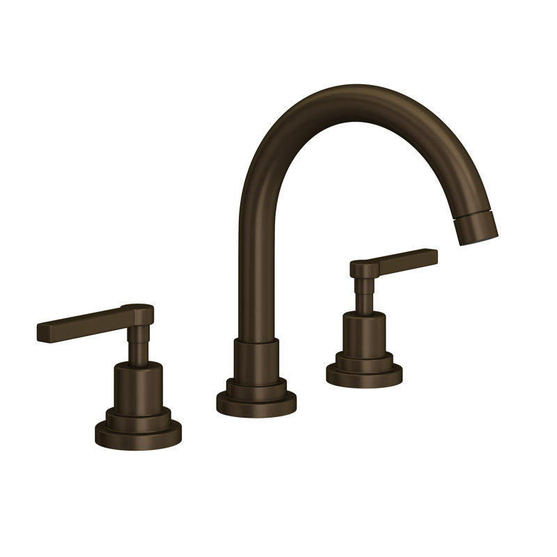 Lombardia® C-Spout Widespread Bathroom Faucet, Tuscan Brass, Lever Handle