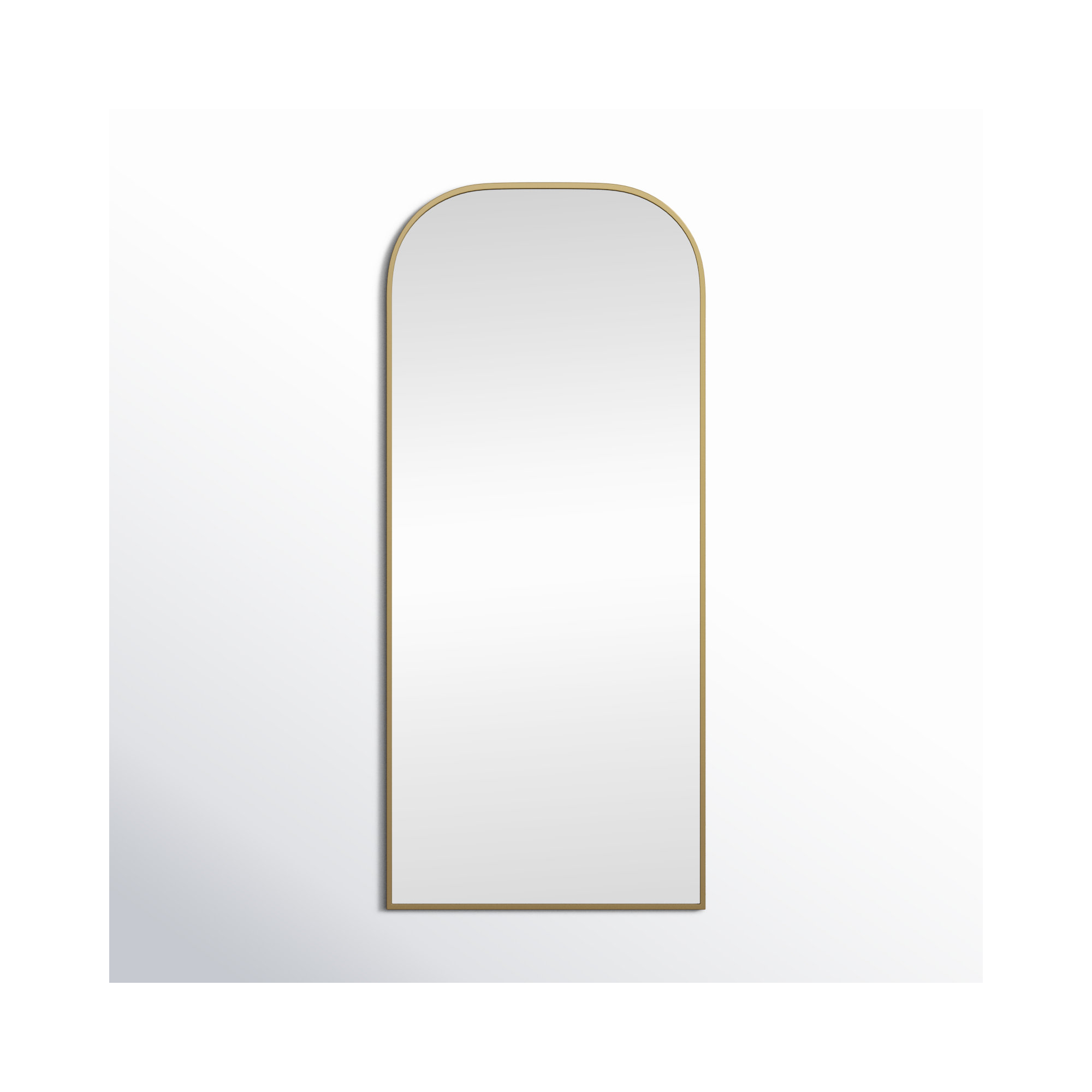 Sabine Metal Wide Arch Wall Mirror, Brass, 76" x 32"