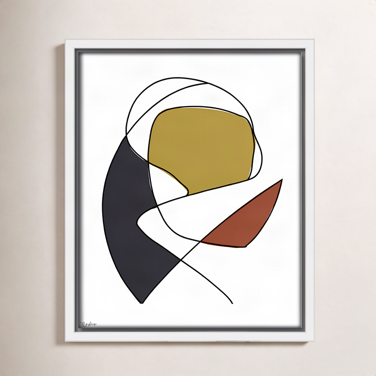 Paige "Abstract Tribeca 3" Print, 11.5" H x 9.5" W x 2" D, White