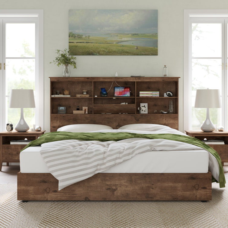 Tryston Lighted LED Bookcase Bed