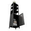 Grande armoire de rangement mince, bambou noir, l 16,5 po x P 13 po x 64,8 po, tablettes à 3 niveaux avec porte à volets