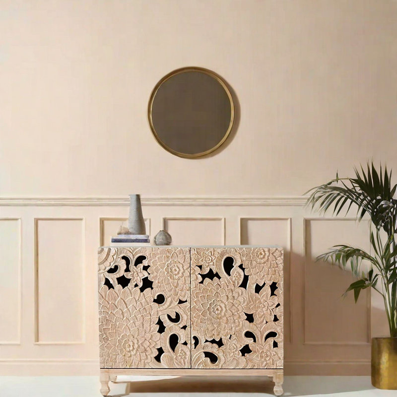 Buffet décoratif rétro en bois massif de style européen