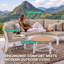 Ensemble de conversation de patio en aluminium demi-lune pour 10 personnes avec coussins et table basse-669800944-669800956