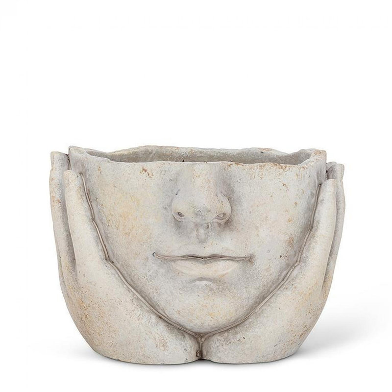 Face In Hands Planter