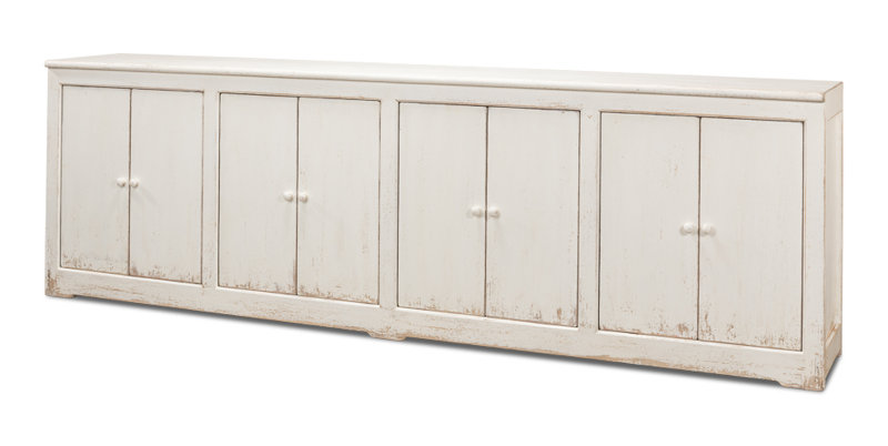 Momeyer 122'' W Solid Wood Sideboard, White/White