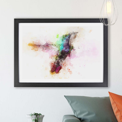 Hummingbird Paint Splash - Framed Print
