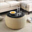 Repose-pieds avec rangement, tabouret de table de bout 2 en 1, 25,5 x 25,5 x 14,5, naturel | Plastique
