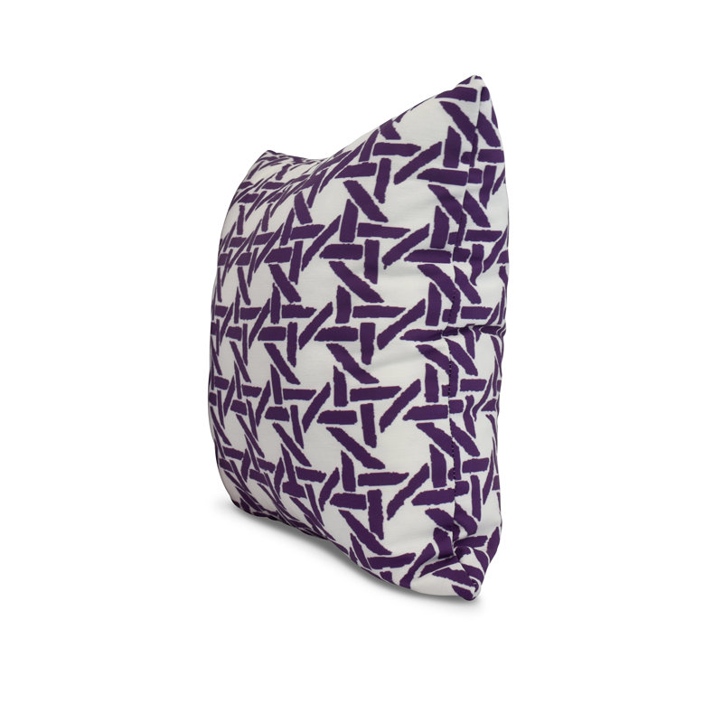 Housse de coussin d'extérieur à imprimé géométrique Palm Beach, Mauve, H 20 po x l 20 po