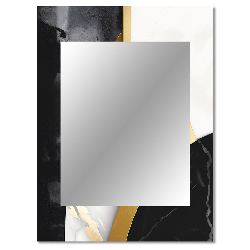 Formes de peinture en marbre - décor de miroir mural unique en marbre, grand miroir doré, impression d'art en métal