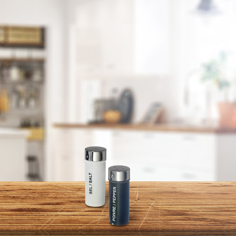 Poivre et sel en acier inoxydable avec revêtement thermolaqué 17,32 po
