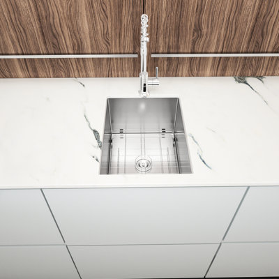 14"x18"x9" Undermount Kitchen Sink 18 Gauge, 304 Stainless Steel, With 3mm Pad And Coating To Condensation Made Of Single Bowl, Sound - Proof Rubber Pad, Drain Assembly Installation Guide