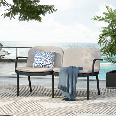Structure de causeuse d'extérieur en PP avec coussin