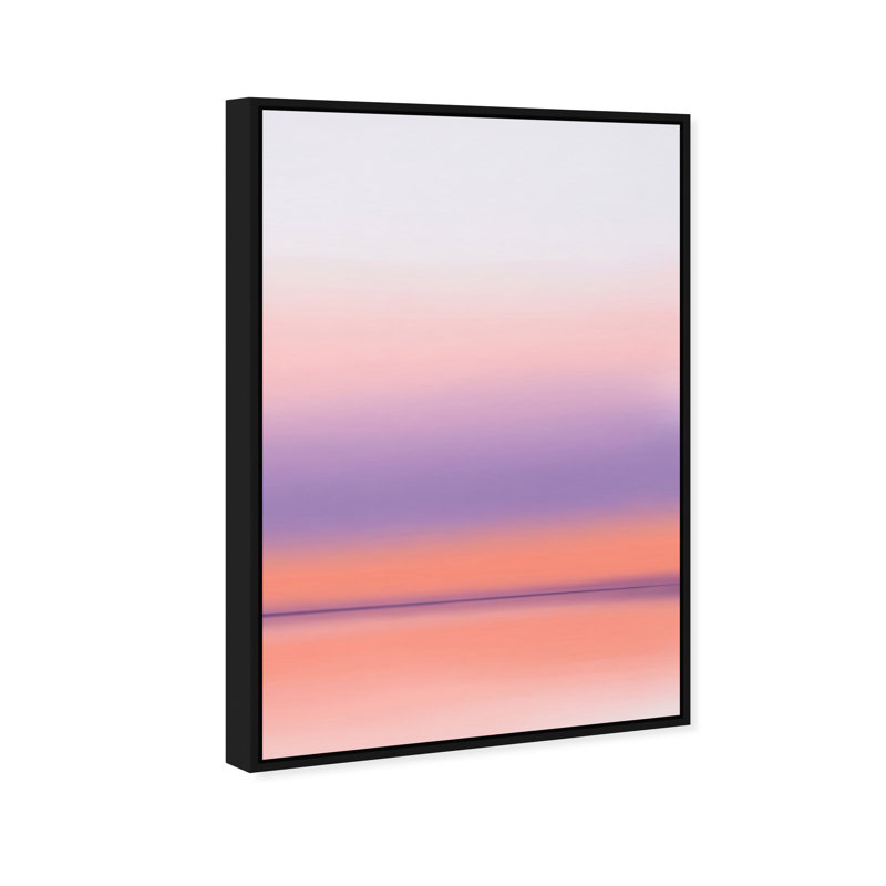 Peach Coastline Print by Oliver Gal, 16"H x 11"W, Black Floater Frame