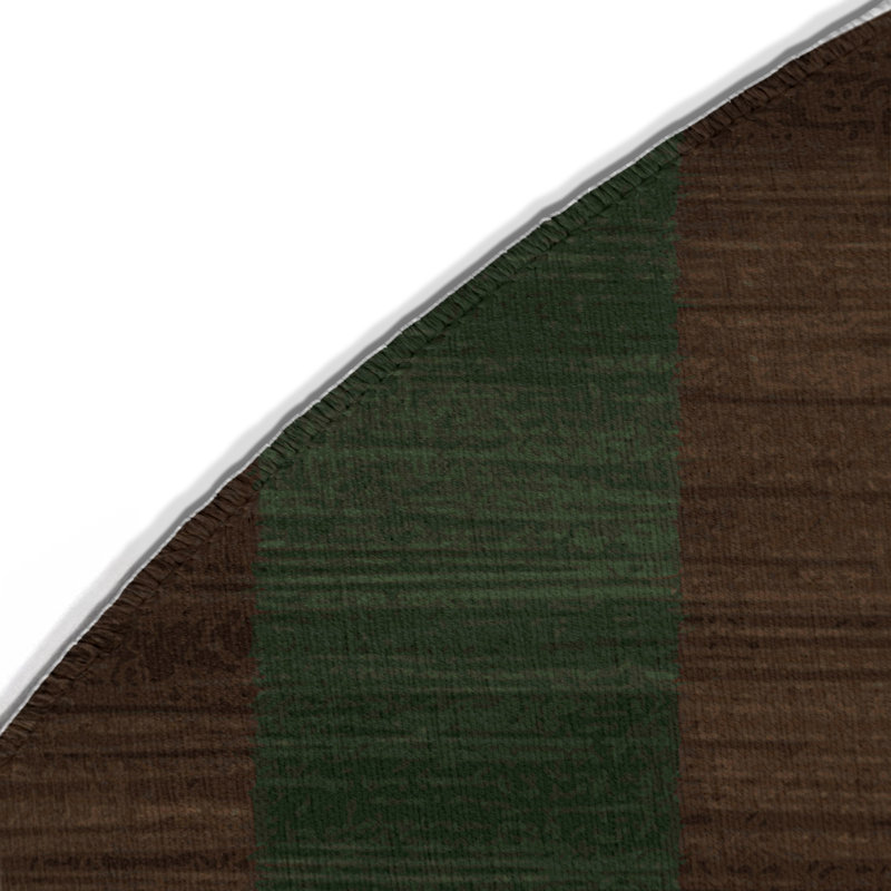 Tapis d'intérieur et d'extérieur à carreaux brun, Rond 5 pi