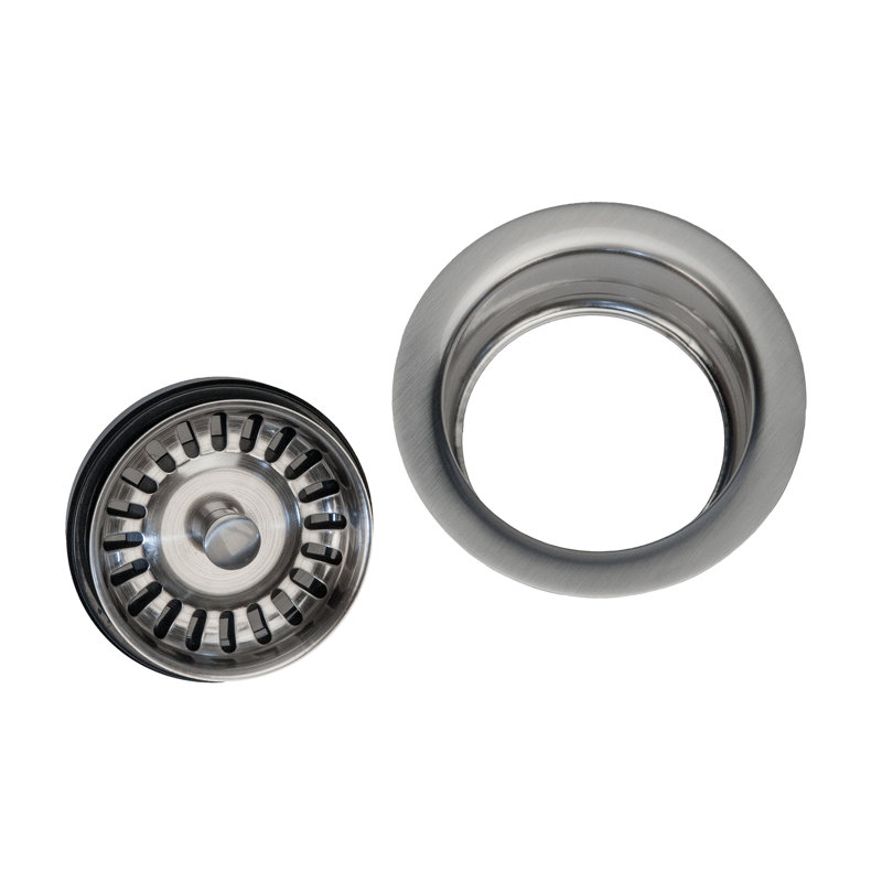 Drain de poubelle 3,5 "de luxe avec panier - nickel brossé