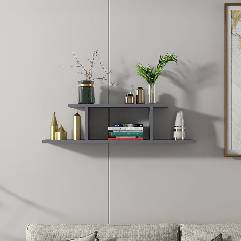 Concezia 2 Tiered Floating Wall Shelf, Anthracite
