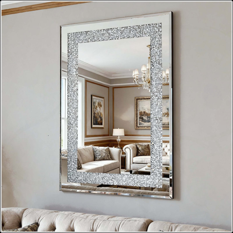 Grand miroir suspendu en cristal Crystal Diamond