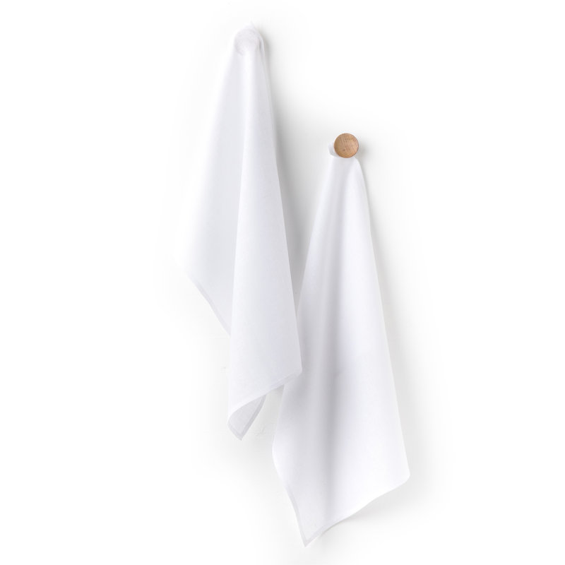 Kitchen Linen - 100% Pure Linen Kitchen Towels, White