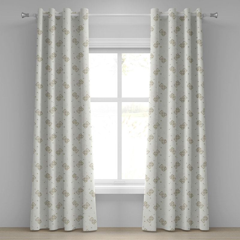 Rideau à œillets décoratif à 2 panneaux Breakwater Bay Beige, 50 po, brun clair coquille d'œuf, L 50 po x L 108 po