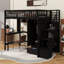 Lit mezzanine simple avec bibliothèque intégrée et tiroirs de rangement-114446982