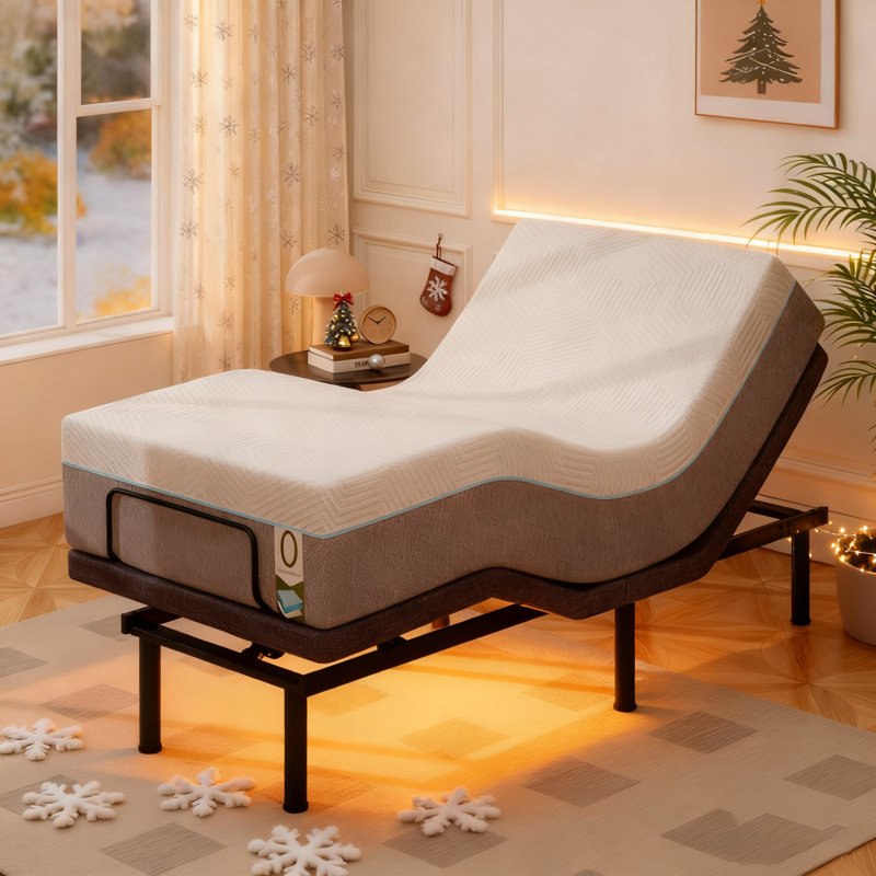 Alwyn Home Sale Adjustable Bed with 12" Memory Foam Mattress - Wireless Remote & Massage Function, Twin XL