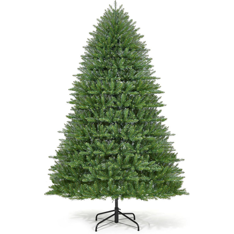 Arbres de Noël artificiels 9 pi avec 200 lumières, support pliable et commande à pédale - Assemblage facile pour la maison, le bureau
