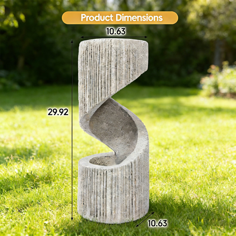 Weather Resistant Sculptural Fountain with Lights