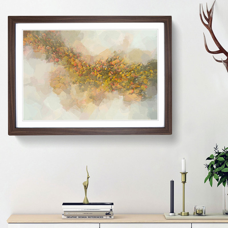 Mist over the Forest - Picture Frame Graphic Art Print, Walnut Framed, 48cm H x 65cm W x 2cm D