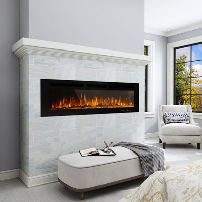 Rayva Front-Venting Recessed and Wall-Mounted Electric Fireplace