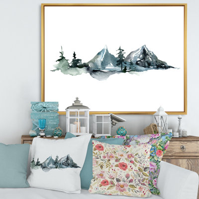 " Minimalistic Winter Mountains And Fir Forest III " Painting Print