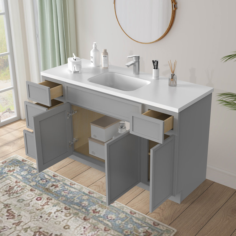 63'' Single Bathroom Vanity Base Only, Gray