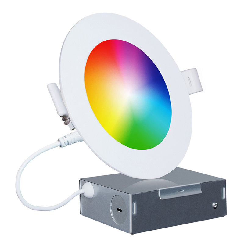 6'' Multicolor LED Smart Recessed Lighting Kit with Metal Hardware