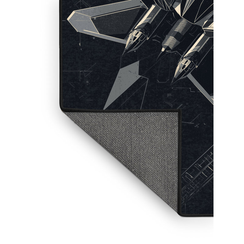 Tapis gris doux et moelleux pour avion de chasse, 8 x 12