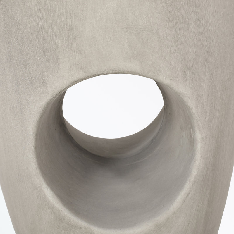 Belmin Round Outdoor Side Table , 14.5'' in. W 14.5'' in. D, Concrete Grey